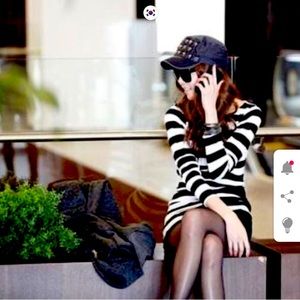 Funky black and white shirt dress